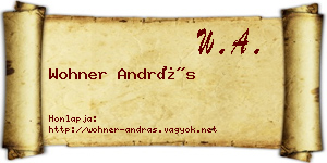 Wohner András névjegykártya